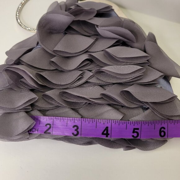 Ruffles and Frills Grey Wristlet Clutch Purse Party Evening Cocktail Bag - NWOT - Picture 8 of 8